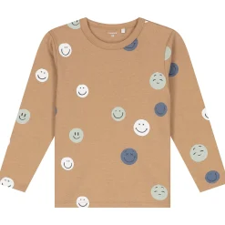 Pyjama's|Pyjama's*Prénatal peuter pyjama smiley bruin Dark Sand Brown