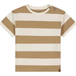 Shirts & Blouses|Shirts & Blouses*Prénatal peuter shirt korte mouwen strepen bruin Dark Yellow Brown