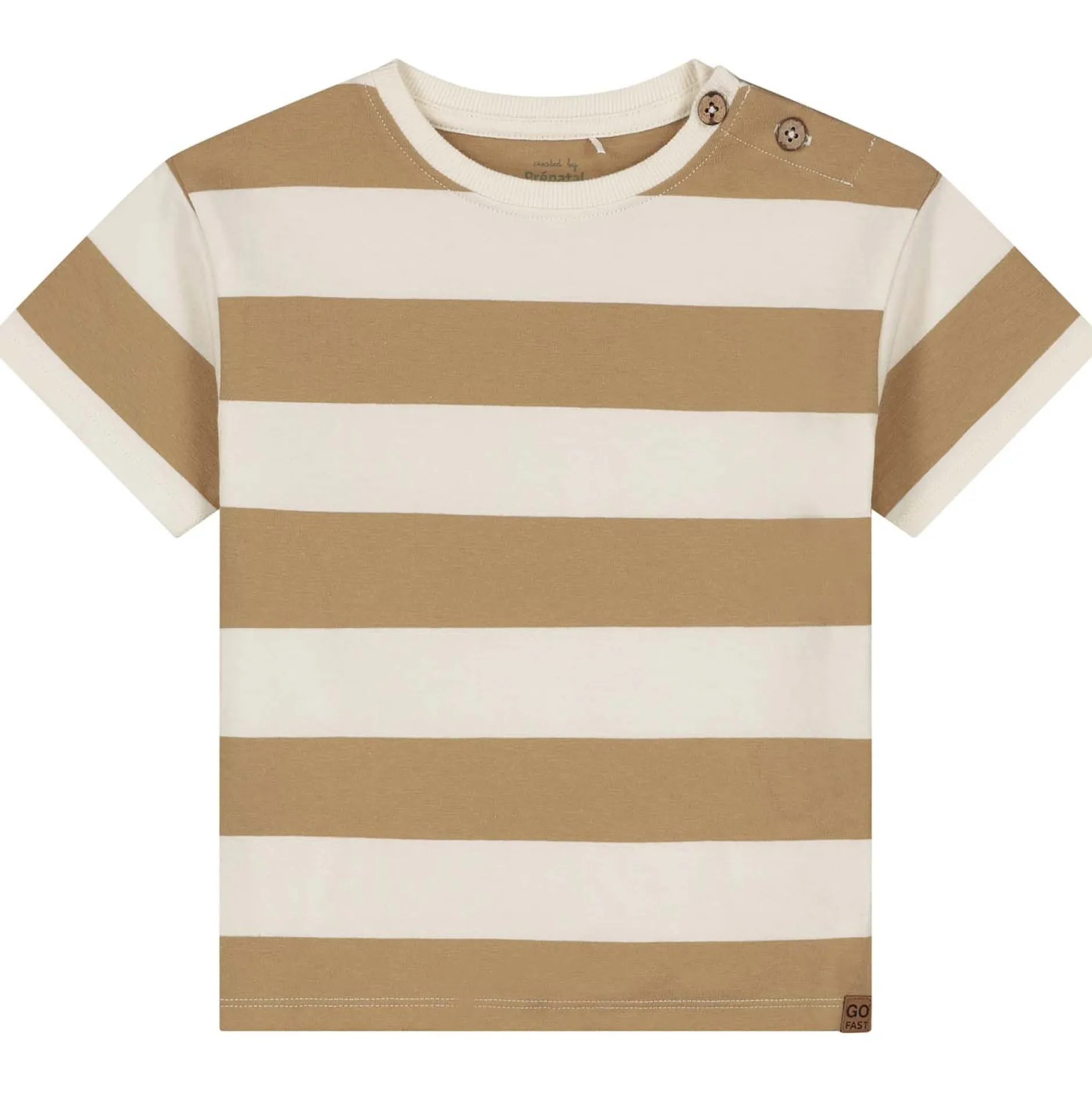 Shirts & Blouses|Shirts & Blouses*Prénatal peuter shirt korte mouwen strepen bruin Dark Yellow Brown