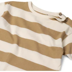 Shirts & Blouses|Shirts & Blouses*Prénatal peuter shirt korte mouwen strepen bruin Dark Yellow Brown
