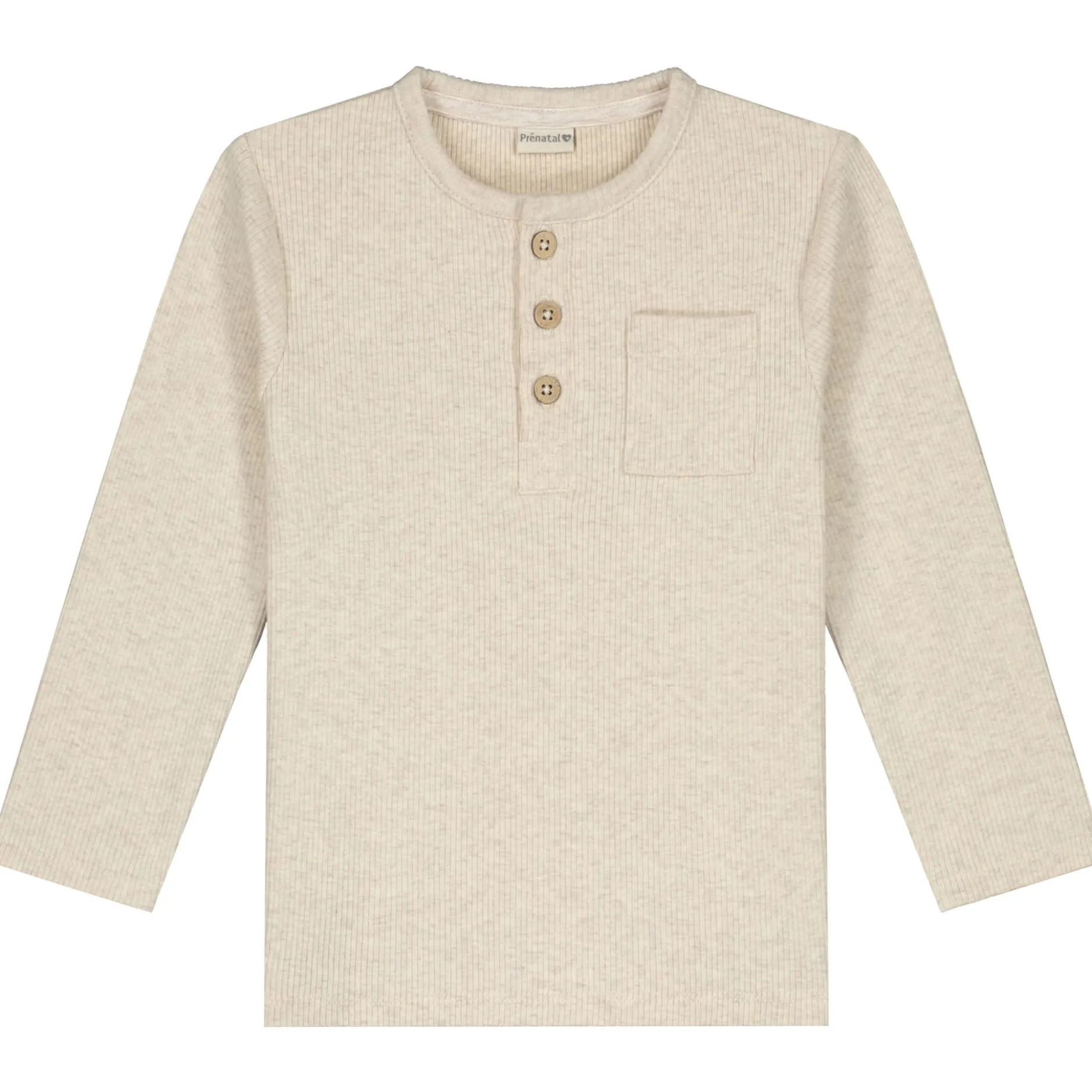 Shirts & Blouses|Shirts & Blouses*Prénatal peuter shirt lange mouwen effen bruin Soft Brown Melange