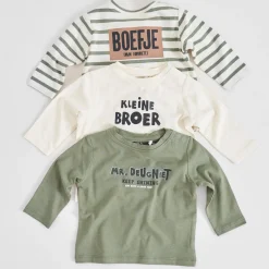 Shirts & Blouses|Shirts & Blouses*Prénatal peuter shirt lange mouwen tekst groen Light Khaki Green