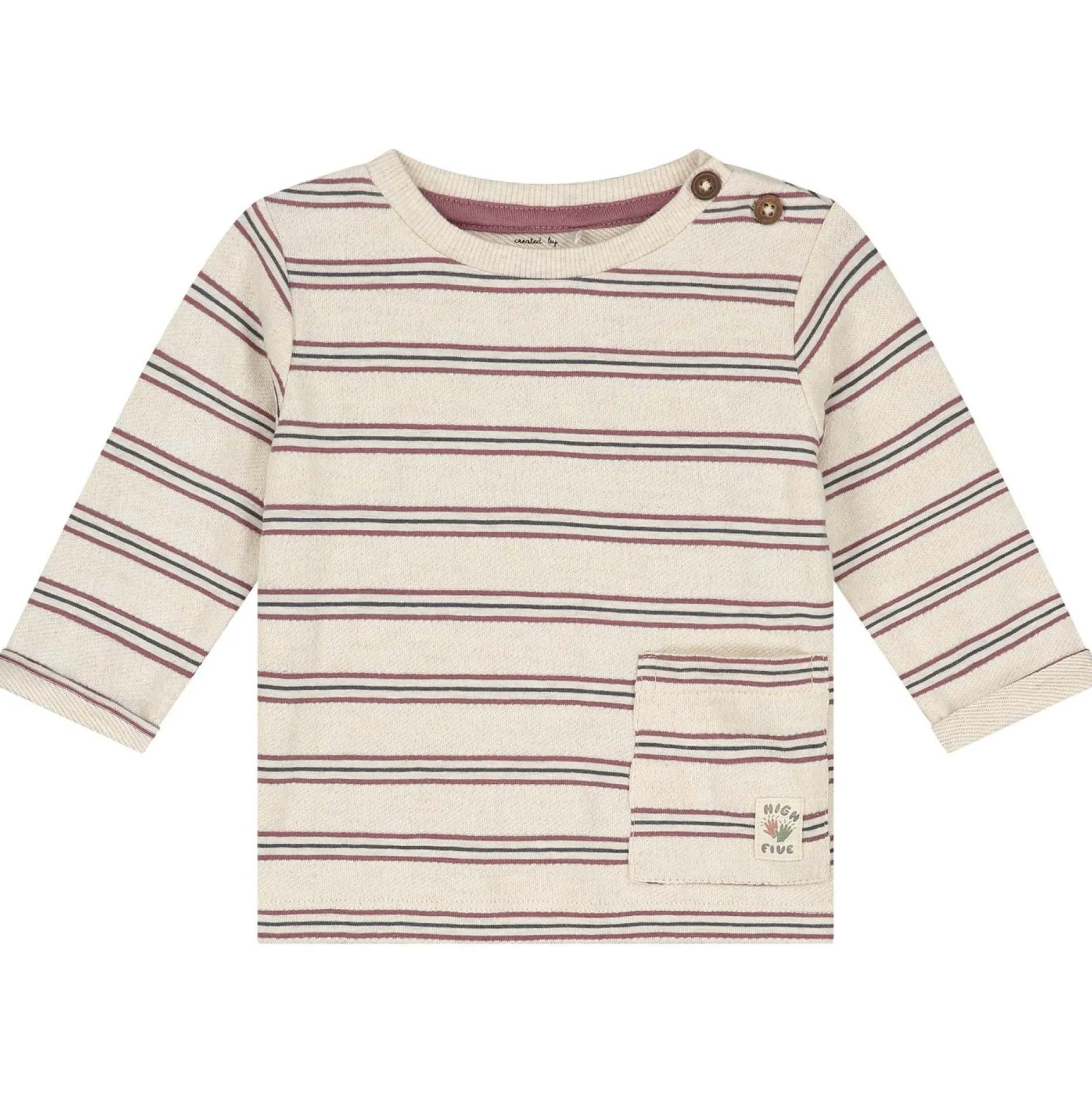 Shirts & Blouses|Shirts & Blouses*Prénatal peuter shirt lange mouwen strepen beige Soft Beige Melange