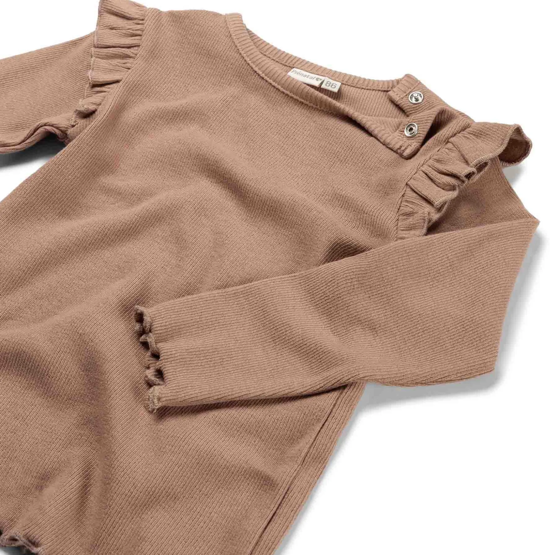 Shirts & Blouses|Shirts & Blouses*Prénatal peuter shirt lange mouwen effen taupe Light Taupe Brown