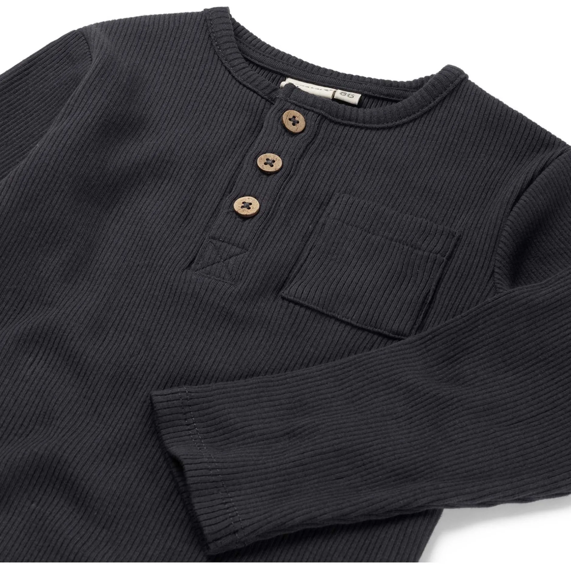 Shirts & Blouses|Shirts & Blouses*Prénatal peuter shirt lange mouwen effen antraciet Dark Stone Grey