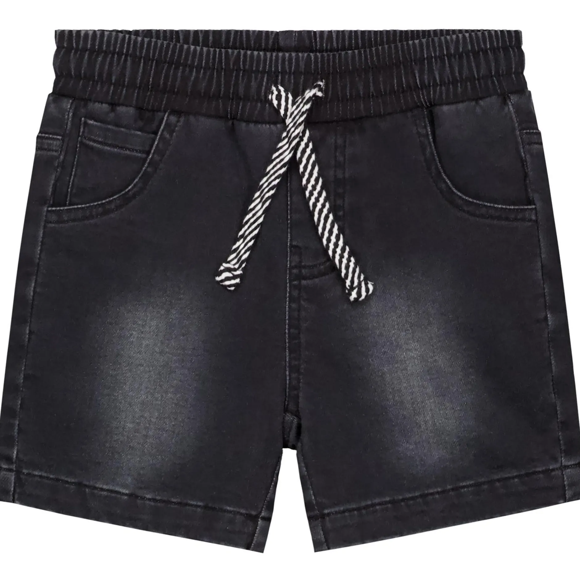 Broeken & Tuinbroeken|Broeken & Leggings*Prénatal peuter short effen zwart Black Denim