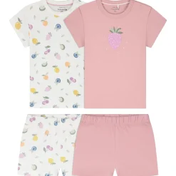 Pyjama's|Pyjama's*Prénatal peuter shortama 2 stuks roze Ivoor Wit