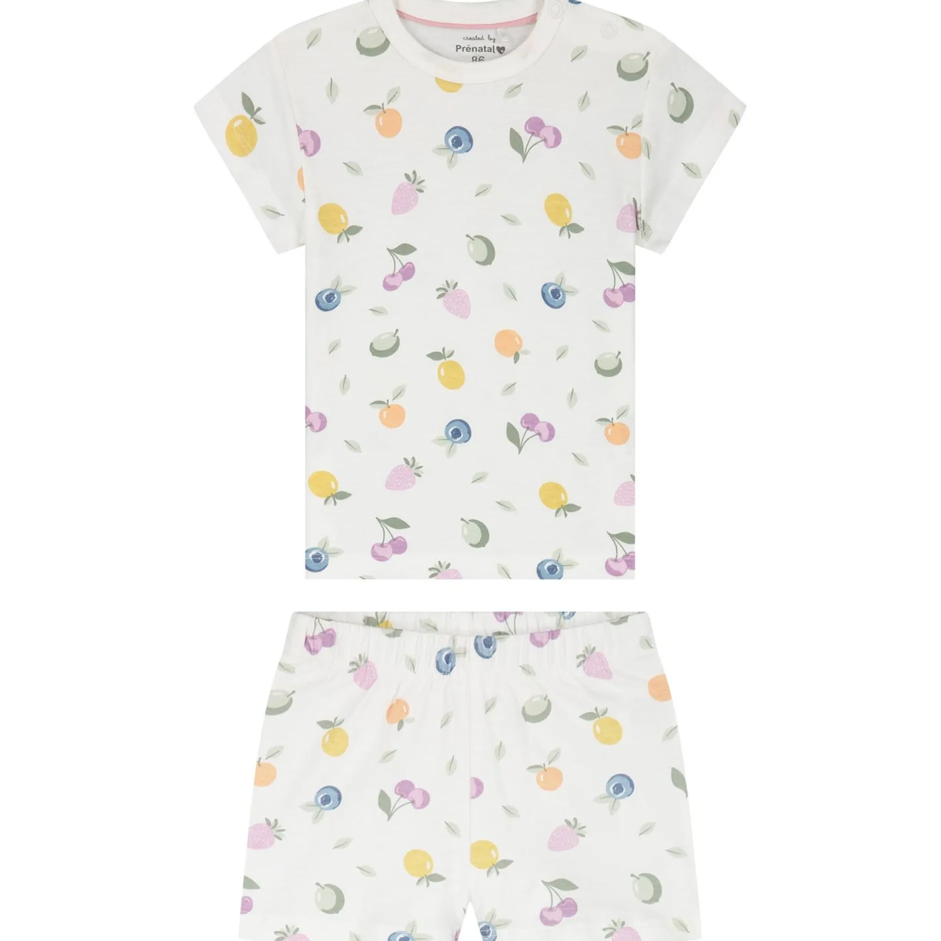 Pyjama's|Pyjama's*Prénatal peuter shortama 2 stuks roze Ivoor Wit
