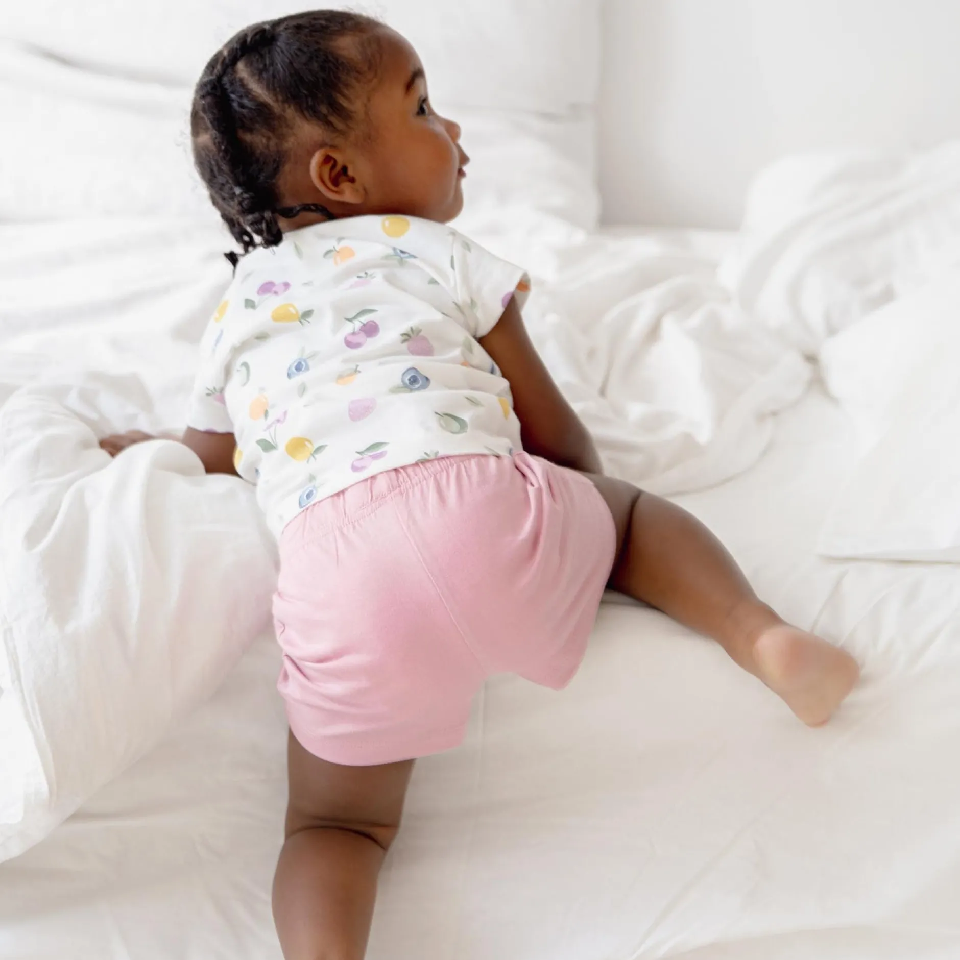 Pyjama's|Pyjama's*Prénatal peuter shortama 2 stuks roze Ivoor Wit