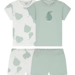 Pyjama's|Pyjama's*Prénatal peuter shortama 2 stuks mint Ivoor Wit