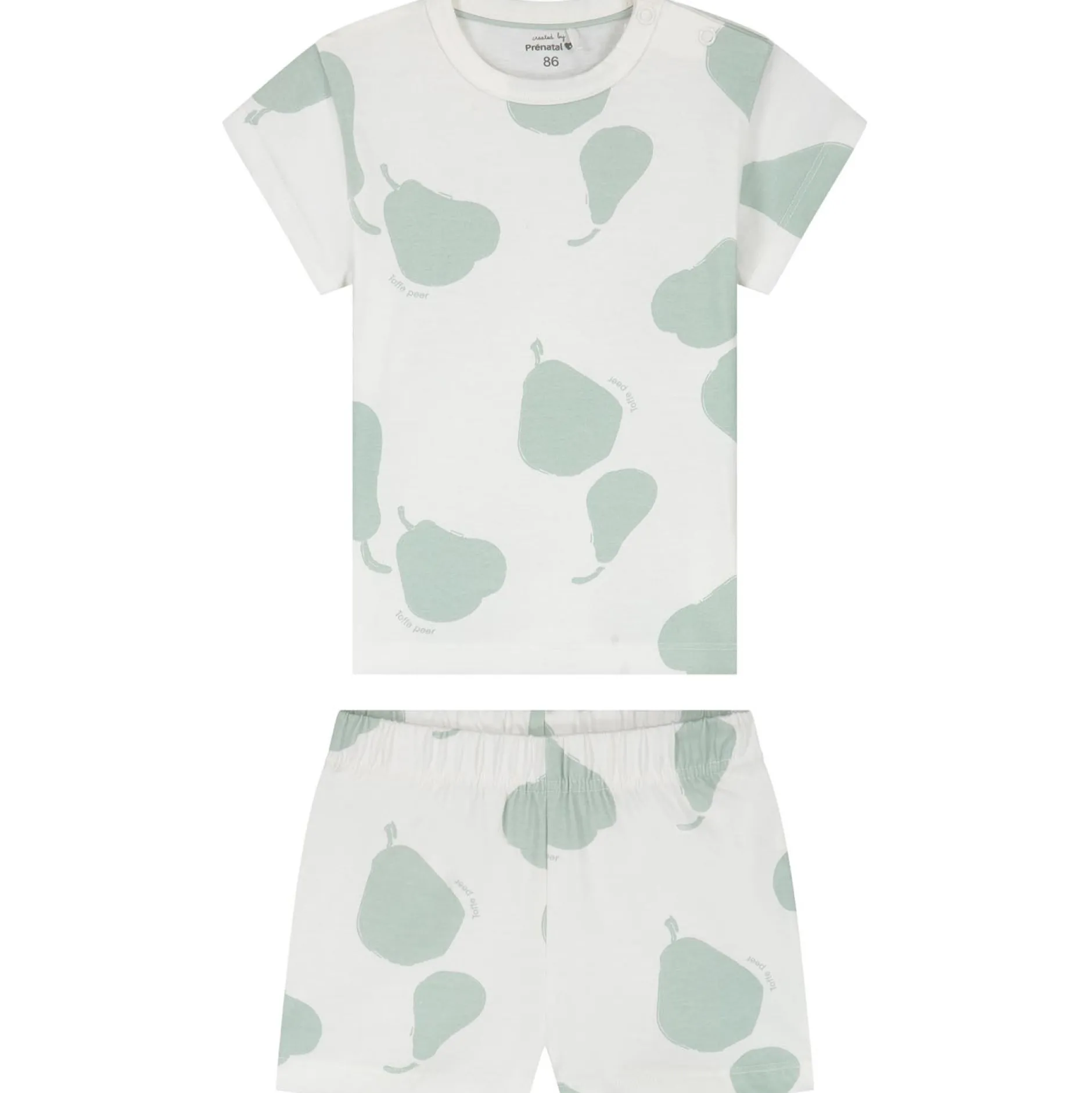 Pyjama's|Pyjama's*Prénatal peuter shortama 2 stuks mint Ivoor Wit