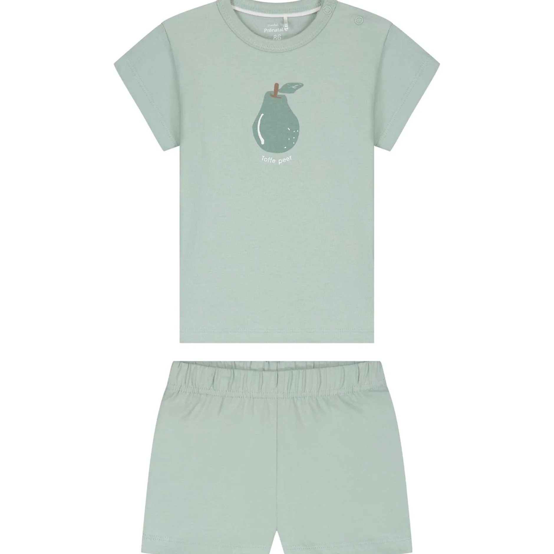 Pyjama's|Pyjama's*Prénatal peuter shortama 2 stuks mint Ivoor Wit