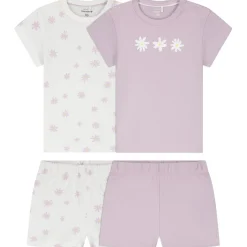 Pyjama's|Pyjama's*Prénatal peuter shortama 2 stuks paars Ivoor Wit