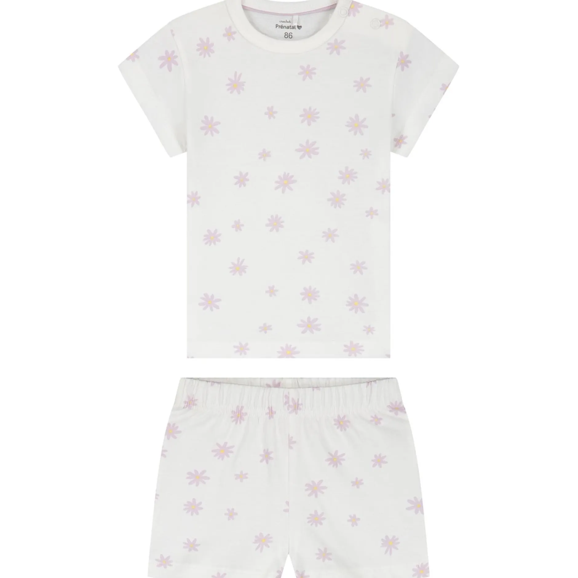Pyjama's|Pyjama's*Prénatal peuter shortama 2 stuks paars Ivoor Wit