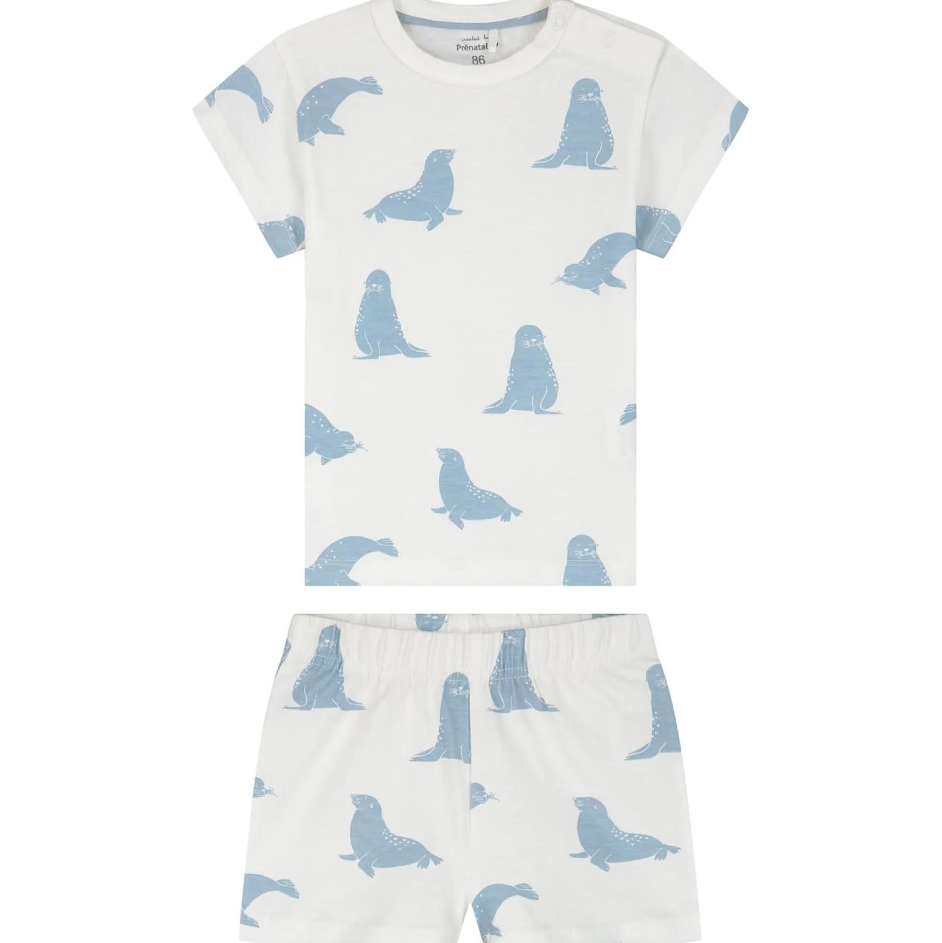 Pyjama's|Pyjama's*Prénatal peuter shortama 2 stuks blauw Ivoor Wit