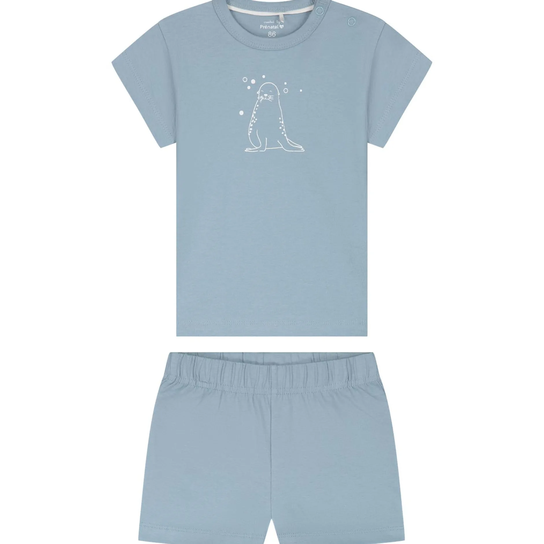 Pyjama's|Pyjama's*Prénatal peuter shortama 2 stuks blauw Ivoor Wit