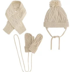 Accessoires|Accessoires*Prénatal peuter sjaal   beige Dark Linnen Wit