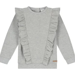 Truien & Vesten|Shirts & Blouses*Prénatal peuter sweater glitter lange mouwen melee grijs Light Stone Melange
