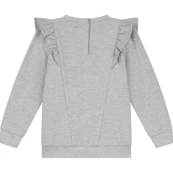Truien & Vesten|Shirts & Blouses*Prénatal peuter sweater glitter lange mouwen melee grijs Light Stone Melange