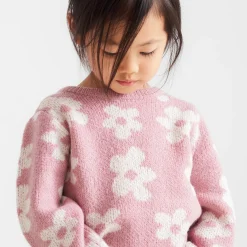 Truien & Vesten|Shirts & Blouses*Prénatal peuter sweater lange mouwen bloemen roze Light Pinkshade