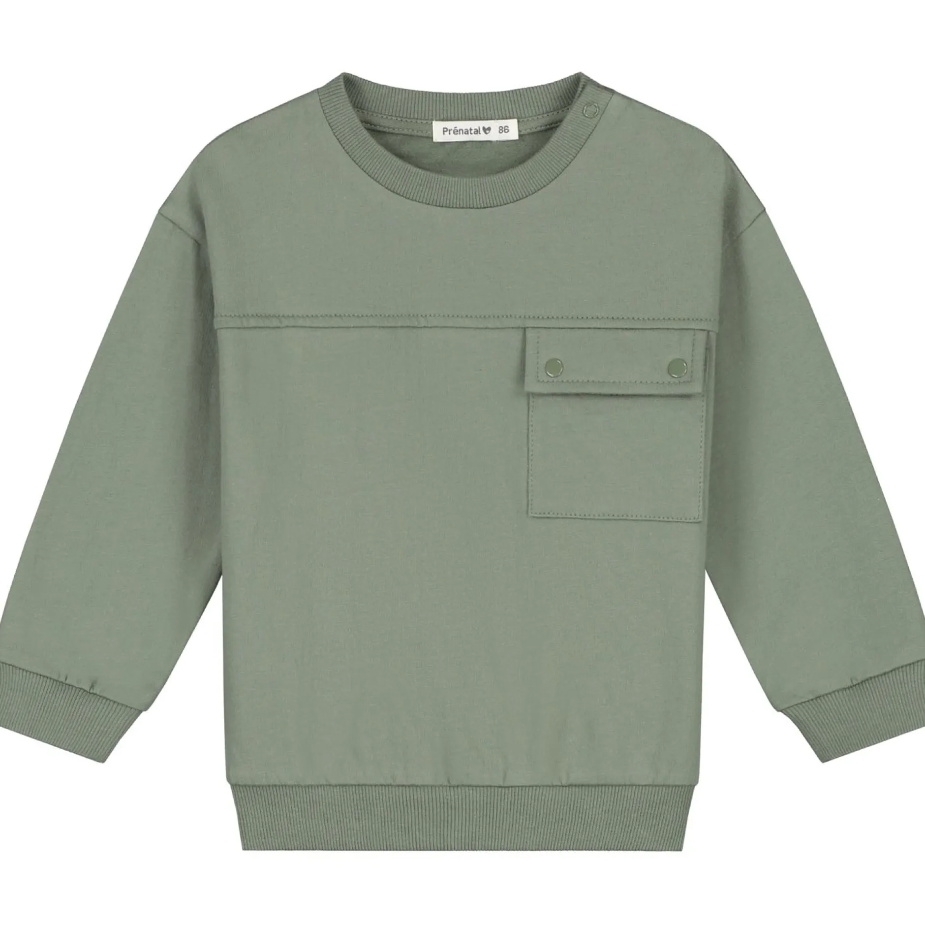 Truien & Vesten|Truien & Sweaters*Prénatal peuter sweater lange mouwen effen groen Light Khaki Green