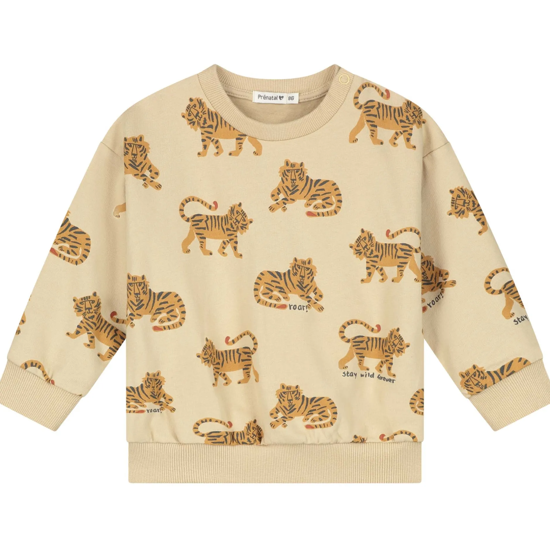 Truien & Vesten|Truien & Sweaters*Prénatal peuter sweater lange mouwen dierenprint multi Soft Bisquit