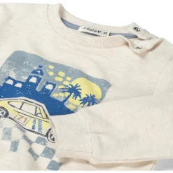 Truien & Vesten|Truien & Sweaters*Prénatal peuter sweater lange mouwen printopdruk beige Soft Brown Melange
