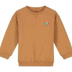 Truien & Vesten|Truien & Sweaters*Prénatal peuter sweater lange mouwen logo bruin Dark Yellow Brown