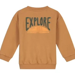 Truien & Vesten|Truien & Sweaters*Prénatal peuter sweater lange mouwen logo bruin Dark Yellow Brown
