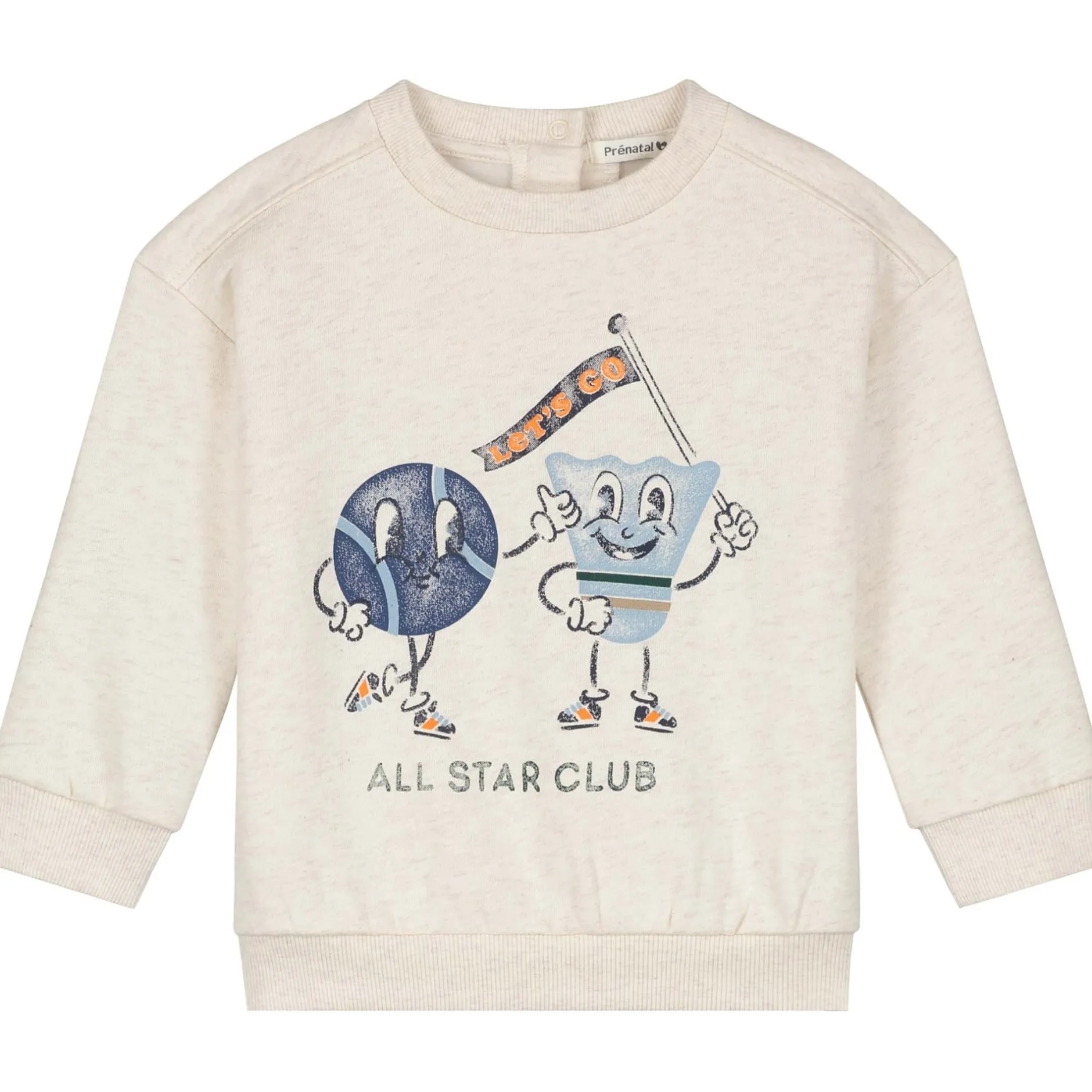 Truien & Vesten|Truien & Sweaters*Prénatal peuter sweater lange mouwen printopdruk multi Soft Brown Melange