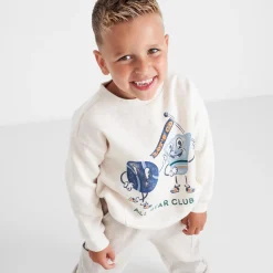 Truien & Vesten|Truien & Sweaters*Prénatal peuter sweater lange mouwen printopdruk multi Soft Brown Melange