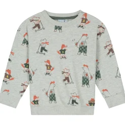 Truien & Vesten|Truien & Sweaters*Prénatal peuter sweater lange mouwen all over print multi Dark Brown Melange