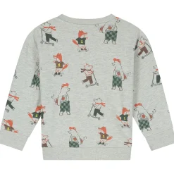 Truien & Vesten|Truien & Sweaters*Prénatal peuter sweater lange mouwen all over print multi Dark Brown Melange