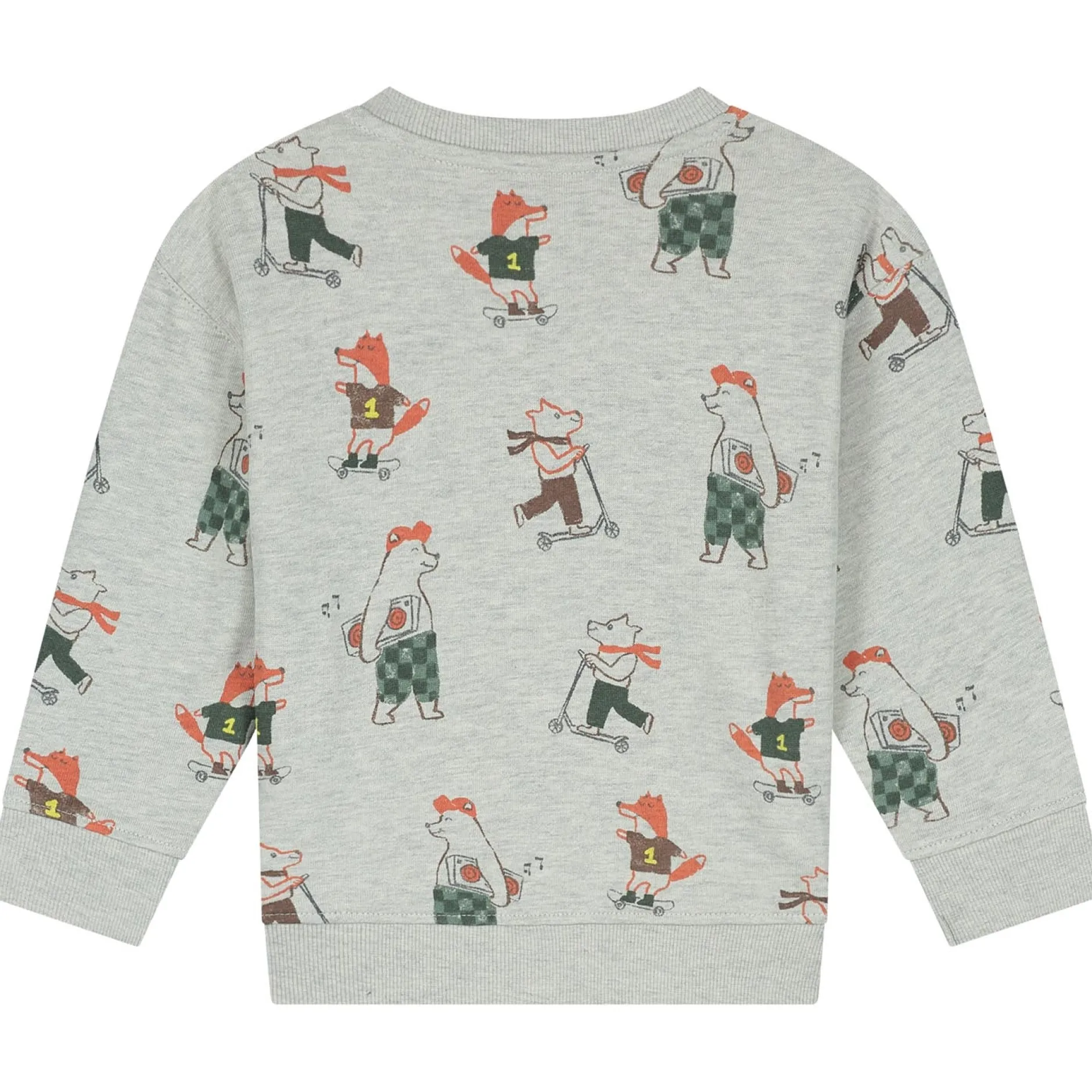 Truien & Vesten|Truien & Sweaters*Prénatal peuter sweater lange mouwen all over print multi Dark Brown Melange