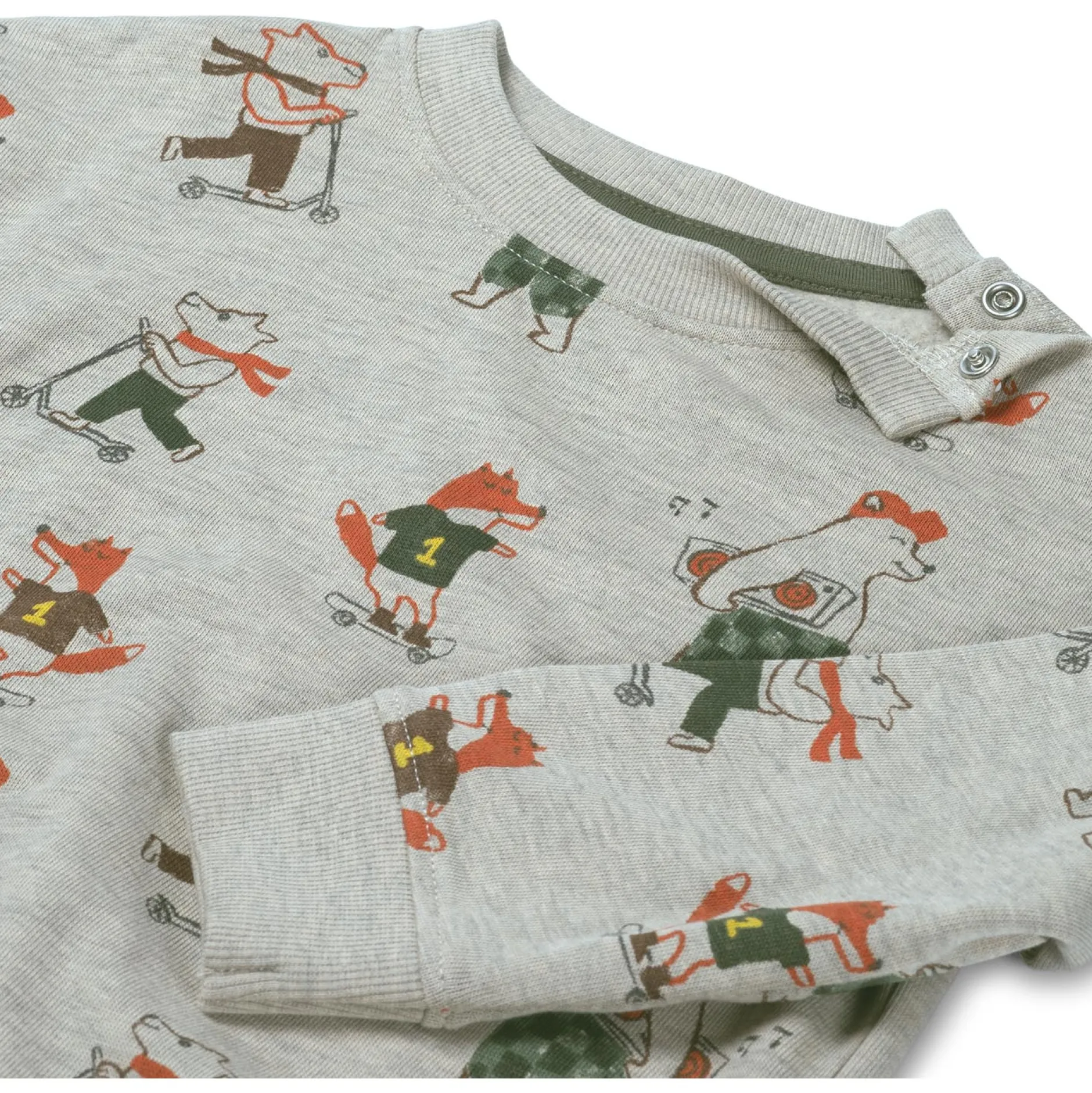 Truien & Vesten|Truien & Sweaters*Prénatal peuter sweater lange mouwen all over print multi Dark Brown Melange