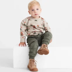 Truien & Vesten|Truien & Sweaters*Prénatal peuter sweater lange mouwen all over print multi Dark Brown Melange