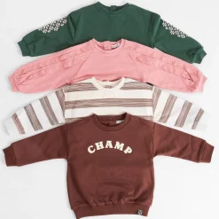 Truien & Vesten|Truien & Sweaters*Prénatal peuter sweater lange mouwen strepen bruin Chocolatbrown