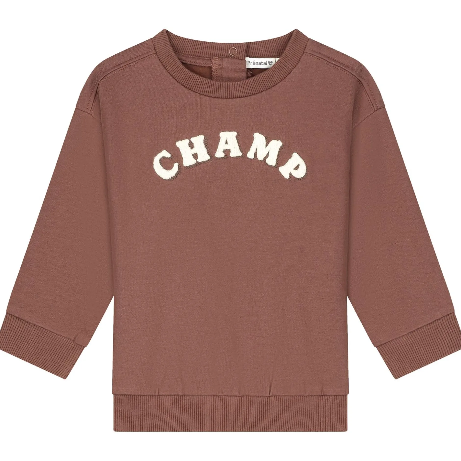 Truien & Vesten|Truien & Sweaters*Prénatal peuter sweater lange mouwen tekst bruin Chocolatbrown