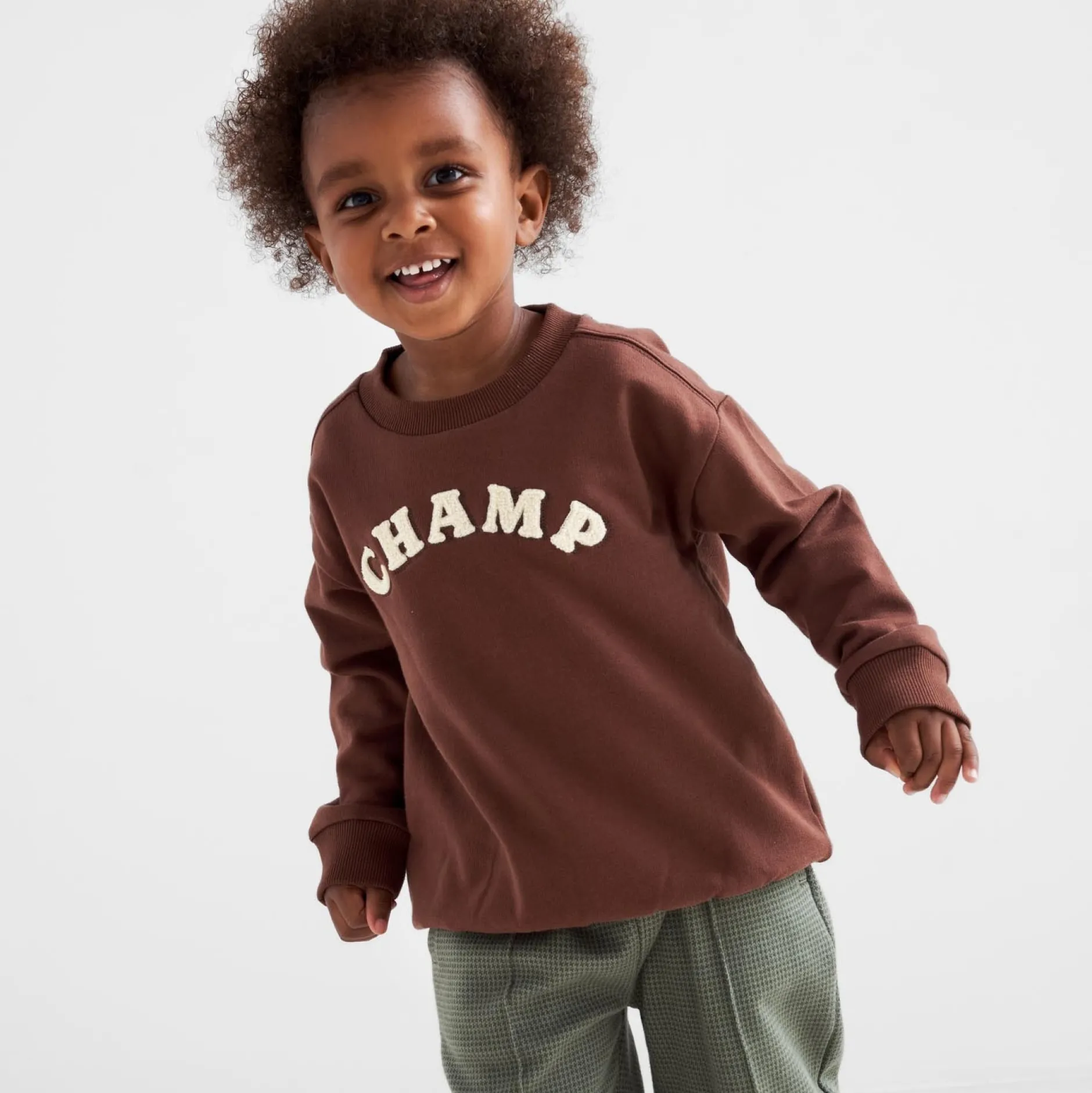 Truien & Vesten|Truien & Sweaters*Prénatal peuter sweater lange mouwen tekst bruin Chocolatbrown