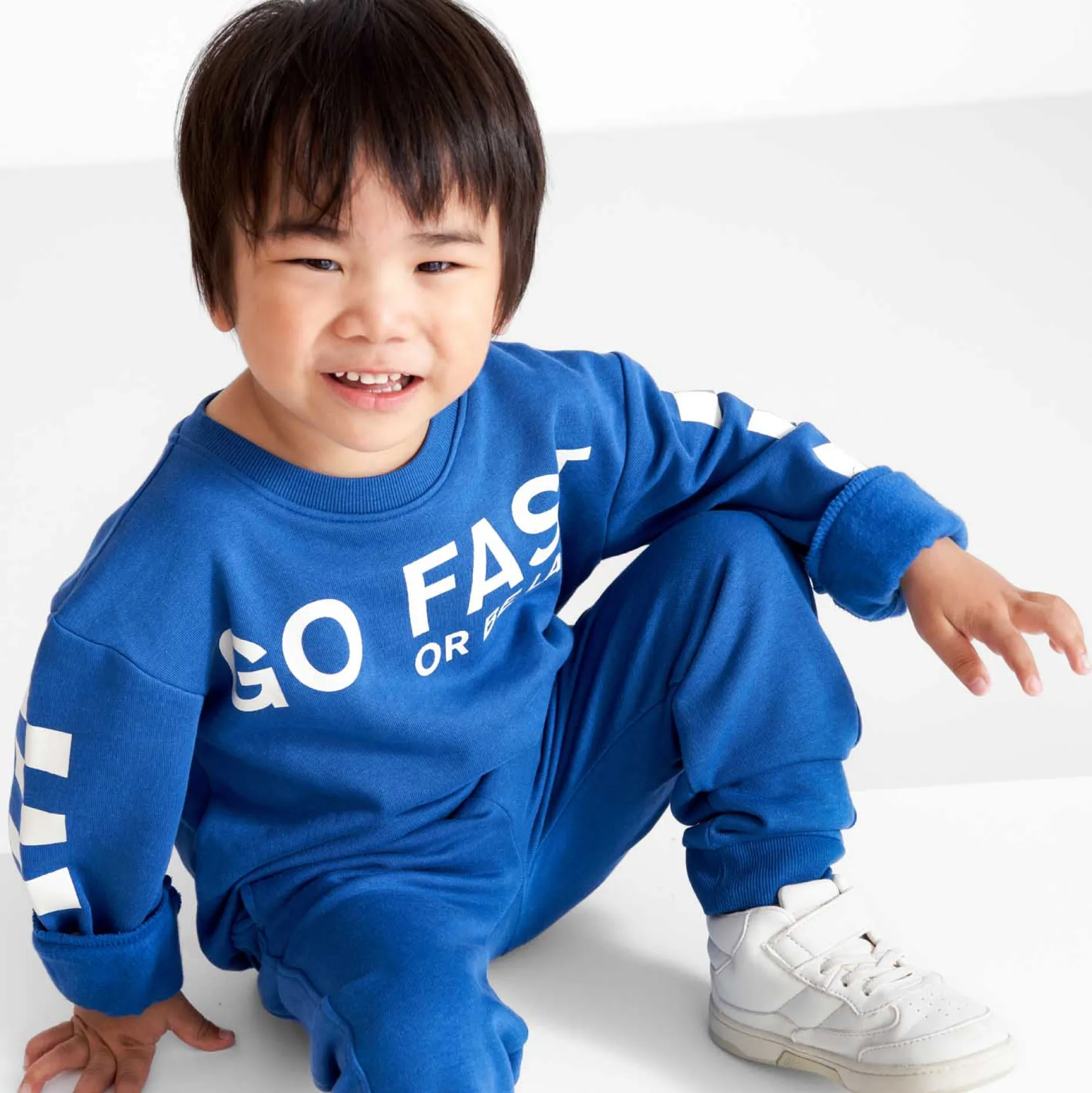 Truien & Vesten|Truien & Sweaters*Prénatal peuter sweater lange mouwen tekst blauw Dark Royal Blue