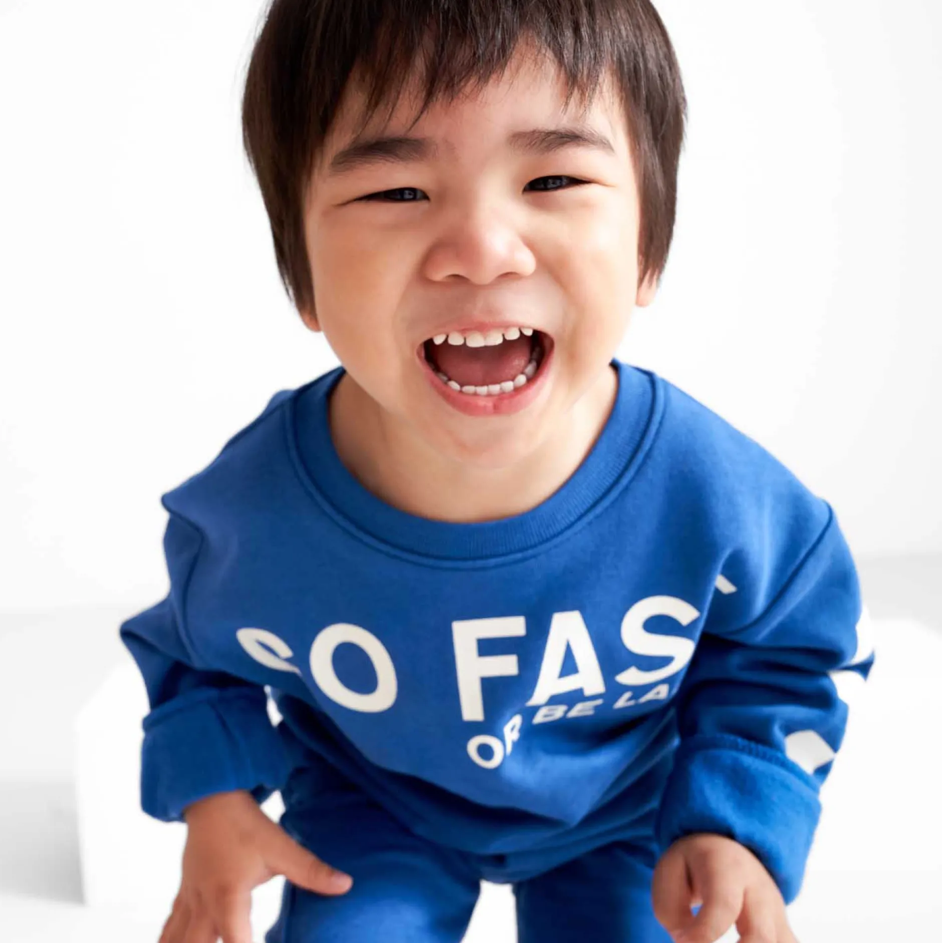 Truien & Vesten|Truien & Sweaters*Prénatal peuter sweater lange mouwen tekst blauw Dark Royal Blue