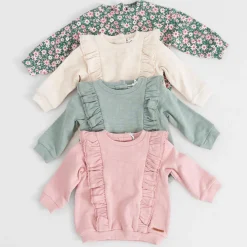 Truien & Vesten|Truien & Sweaters*Prénatal peuter sweater lange mouwen bloemen multi Dark Mint Green