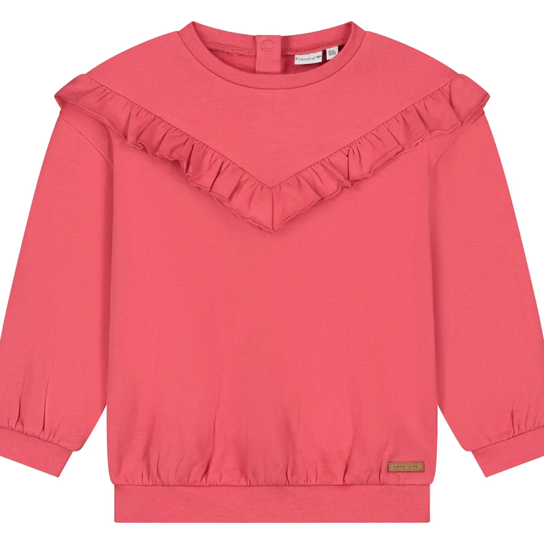 Truien & Vesten|Truien & Sweaters*Prénatal peuter sweater lange mouwen effen rood Fuchsia Red