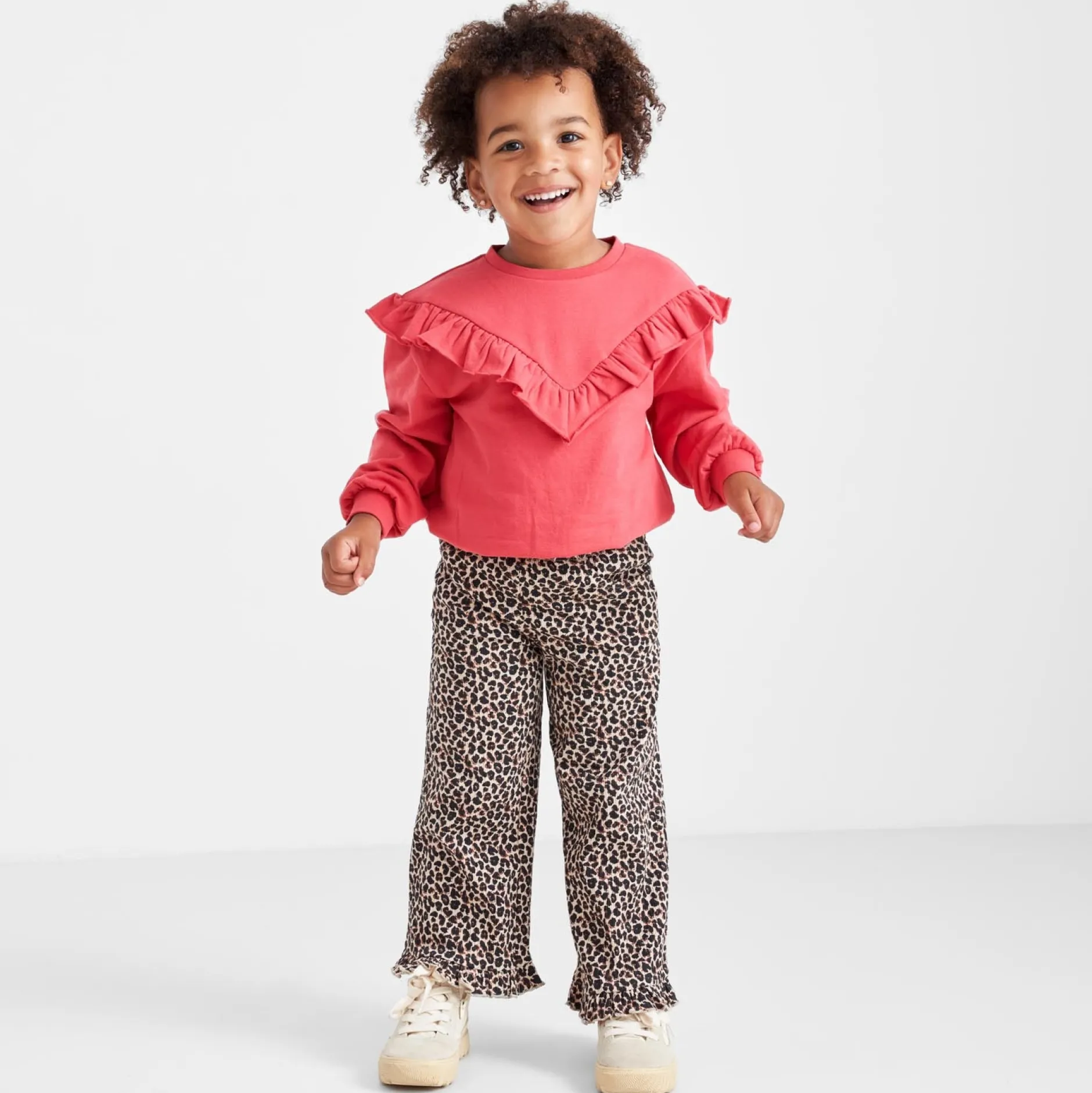 Truien & Vesten|Truien & Sweaters*Prénatal peuter sweater lange mouwen effen rood Fuchsia Red