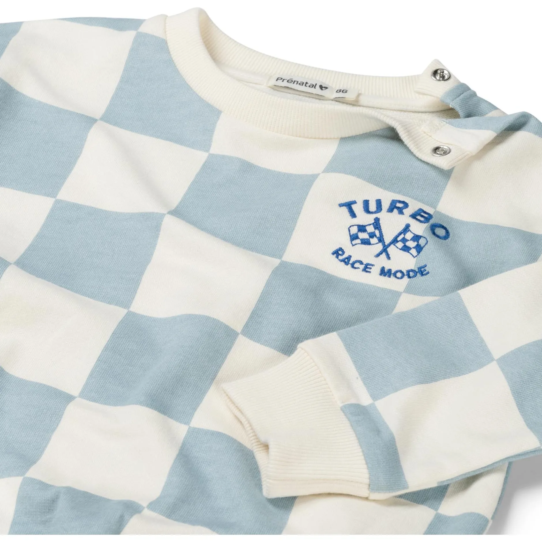 Truien & Sweaters|Truien & Vesten*Prénatal peuter sweater lange mouwen ruit blauw Light Blue