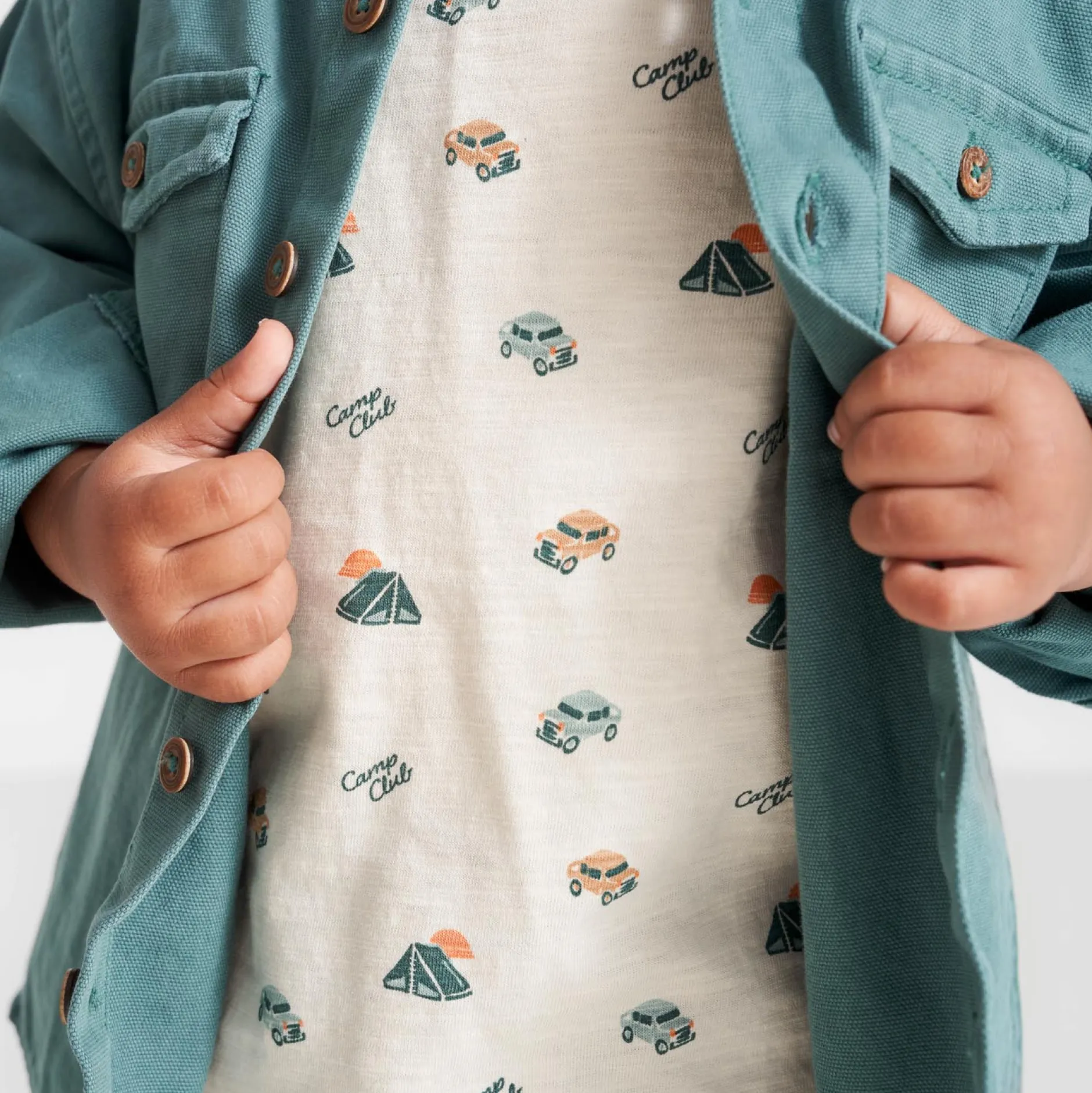 Shirts & Blouses|Shirts & Blouses*Prénatal peuter T-shirt korte mouwen all over print multi Soft Ecru
