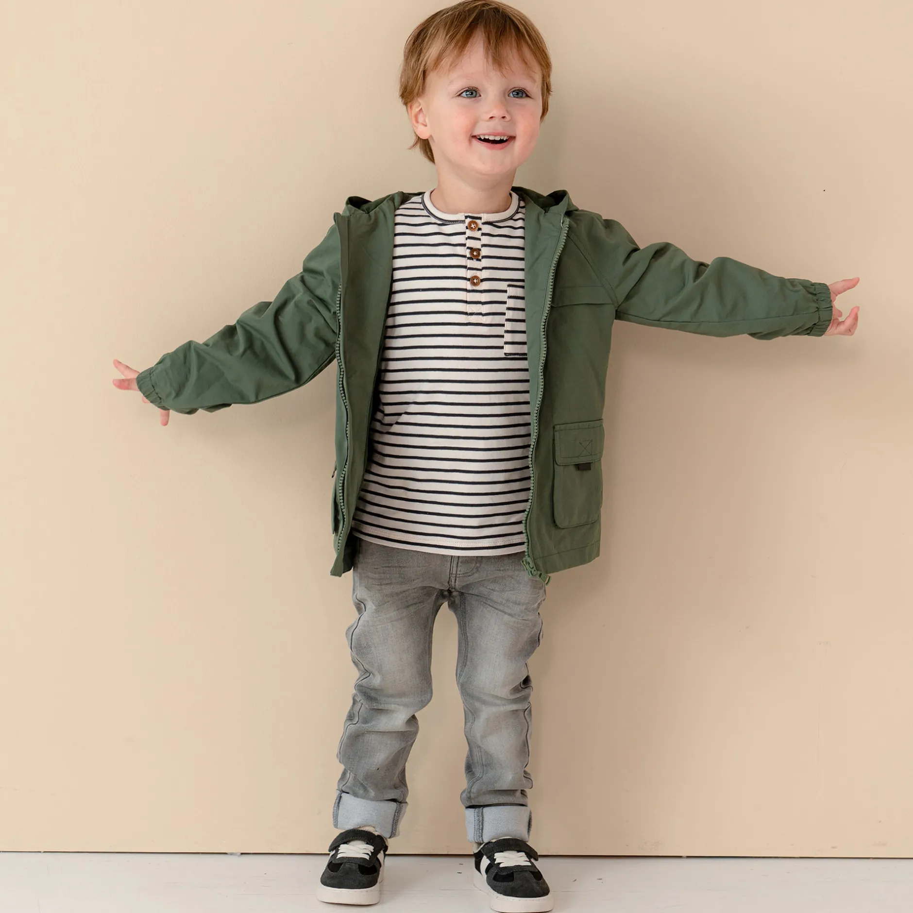 Shirts & Blouses|Shirts & Blouses*Prénatal peuter T-shirt lange mouwen strepen antraciet Dark Stone Grey