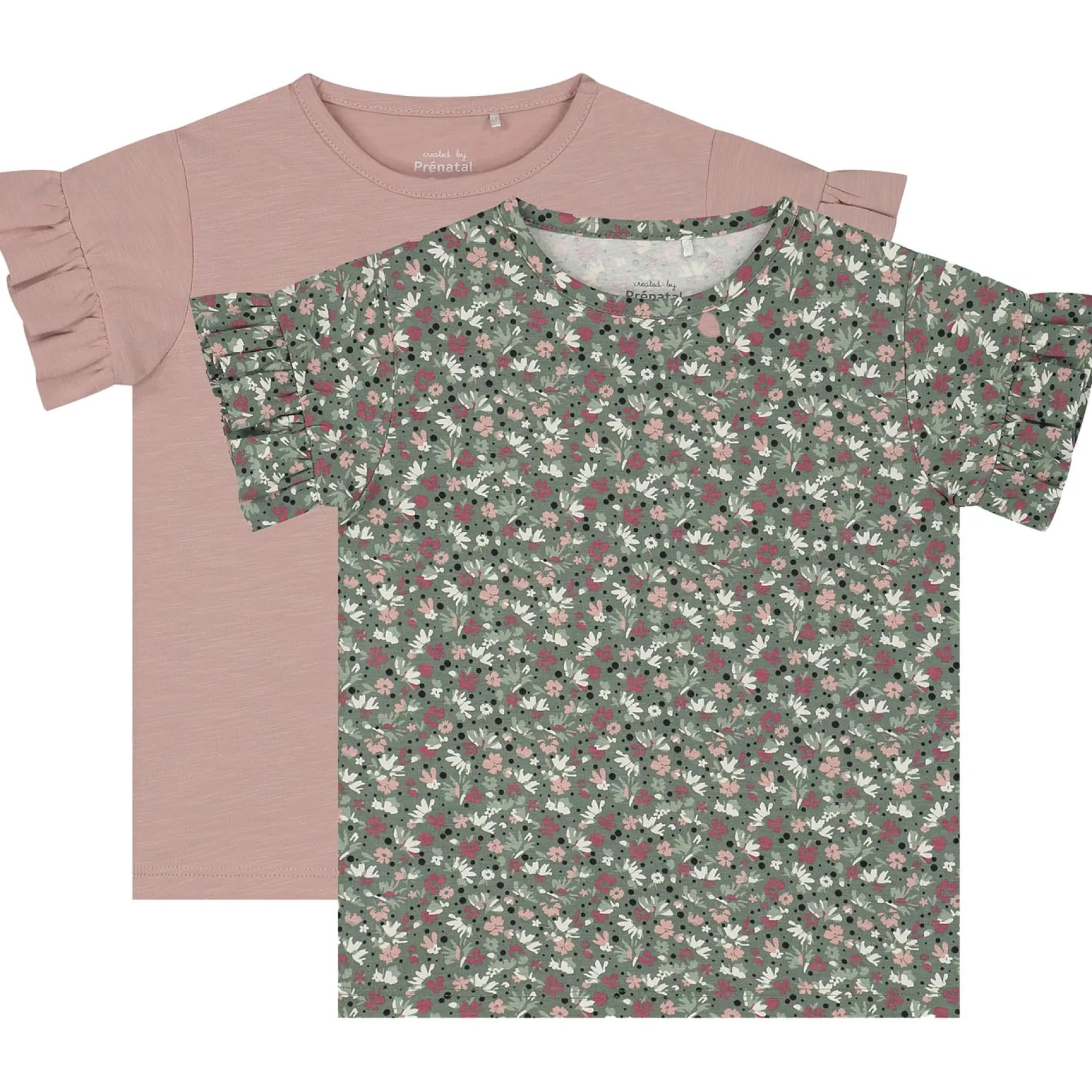Shirts & Blouses|Shirts & Blouses*Prénatal peuter T-shirts 2 stuks korte mouwen all over print multi Soft Pink