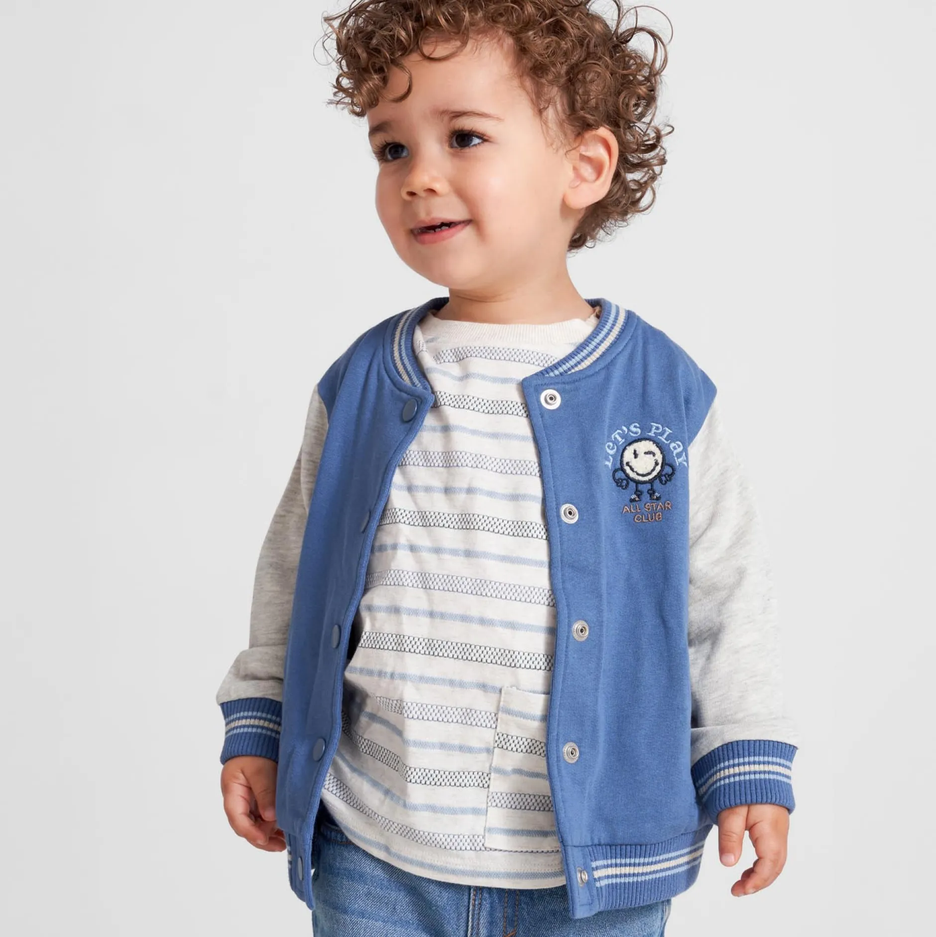 Truien & Vesten|Vesten*Prénatal peuter vest lange mouwen meerkleurig blauw Royal Blue
