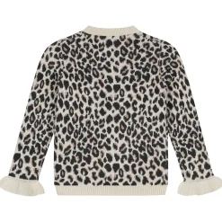 Truien & Vesten|Vesten*Prénatal peuter vest lange mouwen panterprint beige Almond